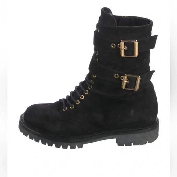 Alexandre Vauthier Suede Mid-Calf Combat Boots size 7 - Picture 1 of 5